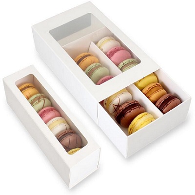 Custom Macaron Boxes with PVC Window