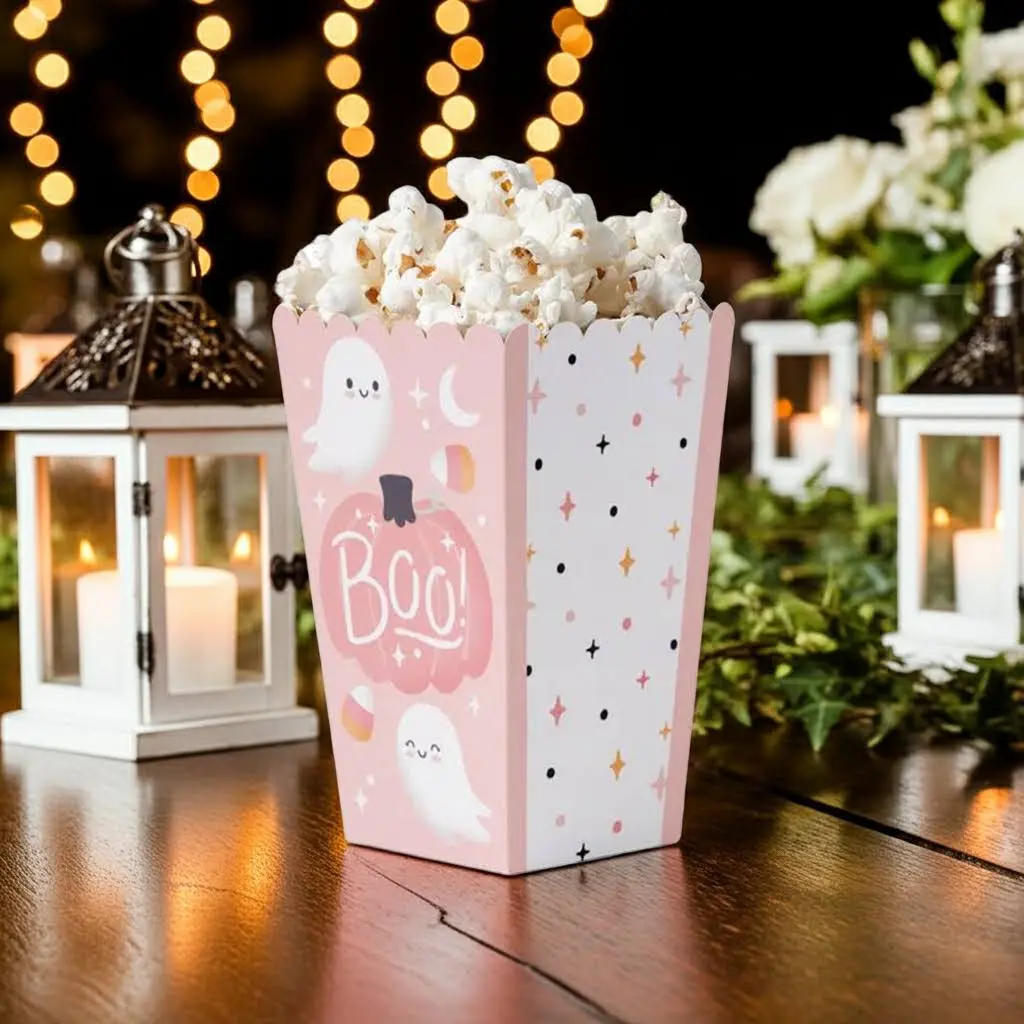 hot pink popcorn boxes